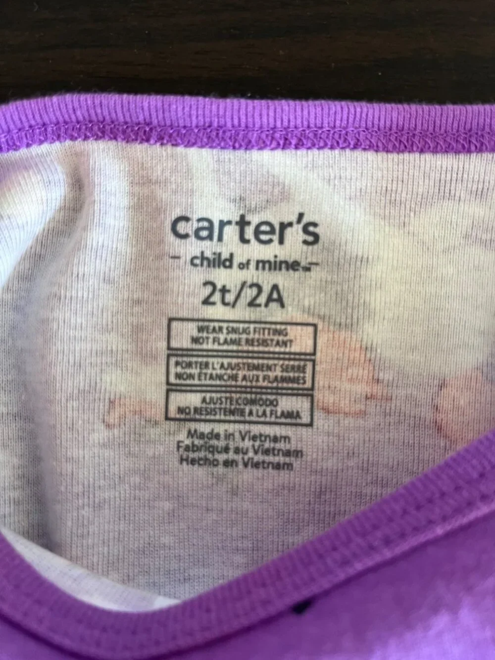 NWOT Carter's Girls 2T Halloween Unicorn Purple Two-Piece Pajamas PJs Outfit